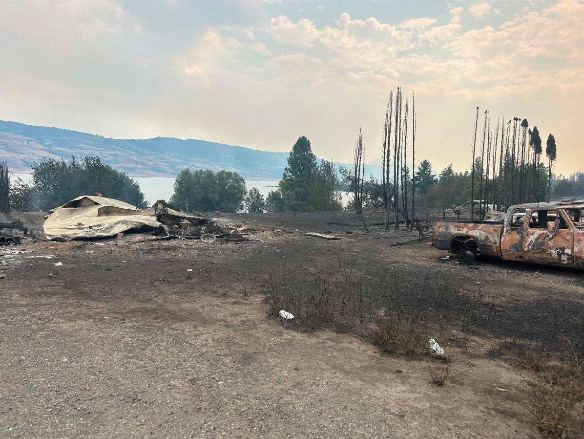Destruction from the Bradley Creek wildfire.