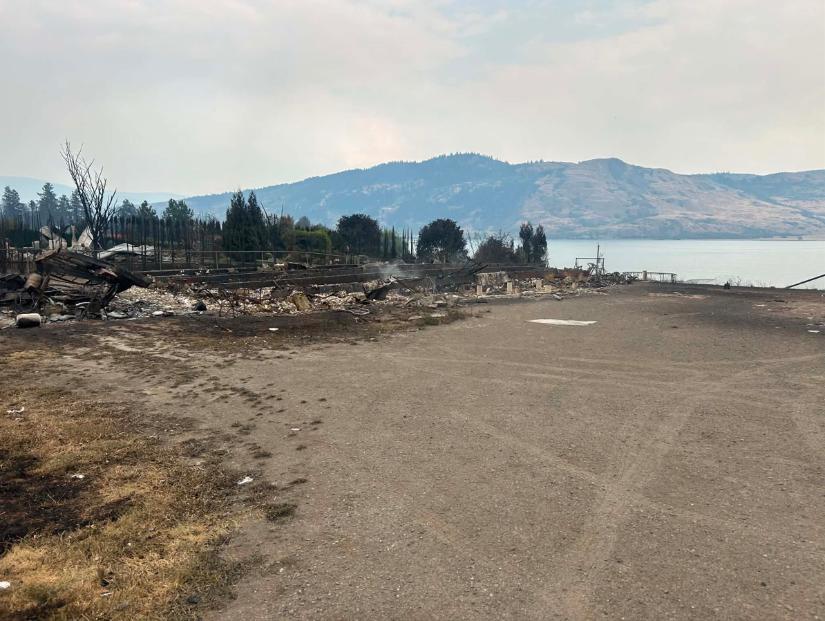 Destruction from the Bradley Creek wildfire.