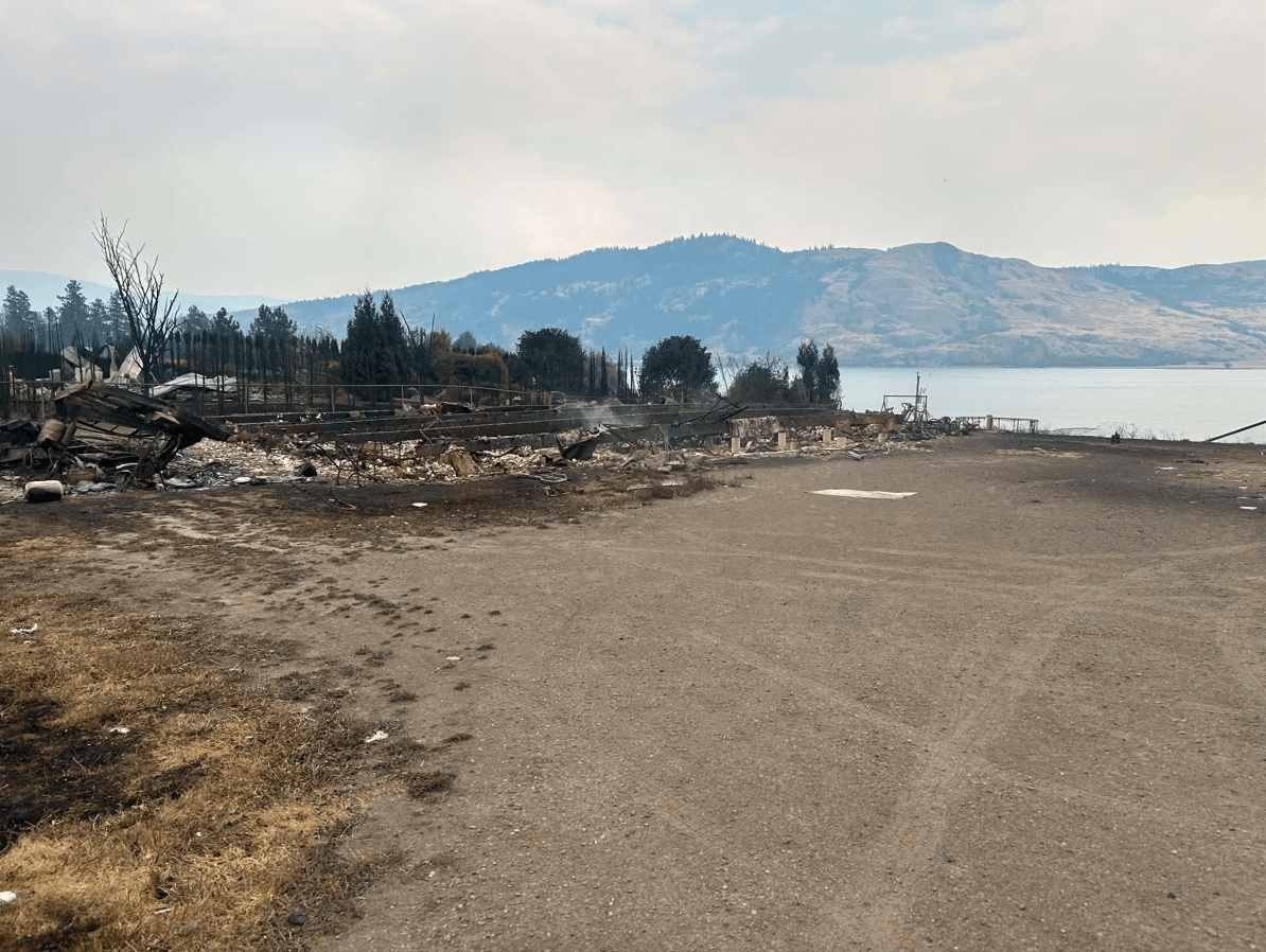 Destruction from the Bradley Creek wildfire.