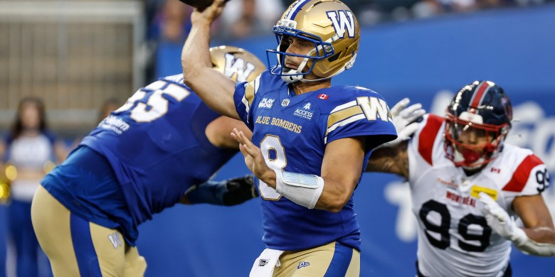 Winnipeg Blue Bombers offence shines in upset win over league-leading Alouettes