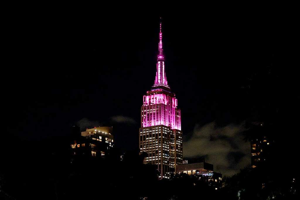Empire State Building sparkles in pink in honor of Dolly Parton’s life and legacy on August 25, 2026 in New York, New York.
