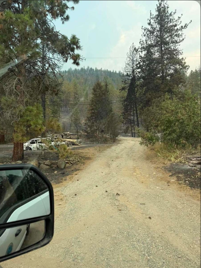 The house was burned in the Bradley Creek wildfire.