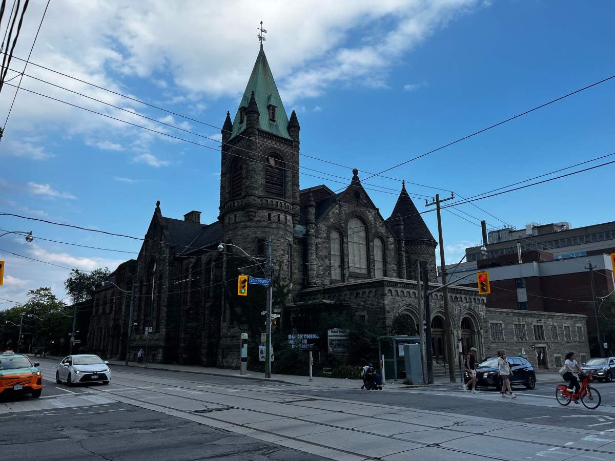 St. Luke's United Church, where the Allen Gardens food bank operates, on Sherbourne Street in Toronto.