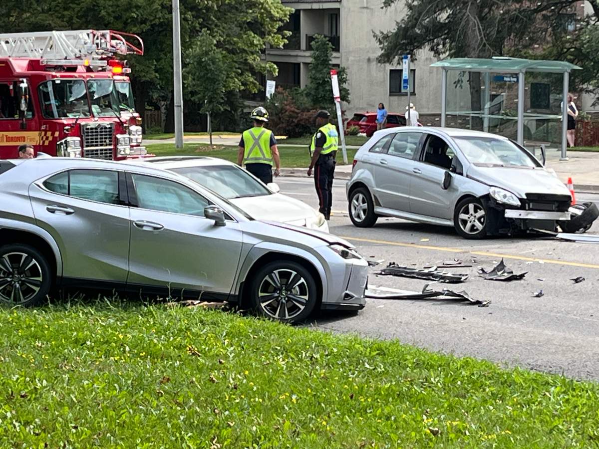 3 people are in hospital after a crash in North York Tuesday afternoon.