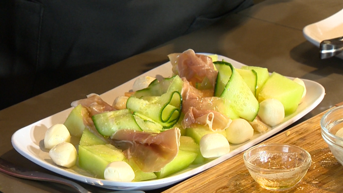 Simply Delicious Recipe: Bocconcini salad with prosciutto and Ontario Cantaloupe
