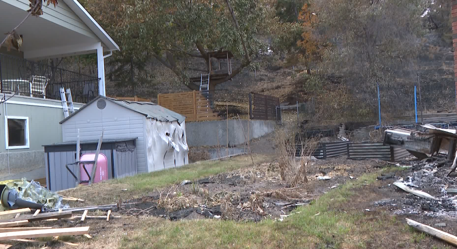 The fire burned down their fence and melted the plastic on their shed and trailer, but left the house with minimal damage.