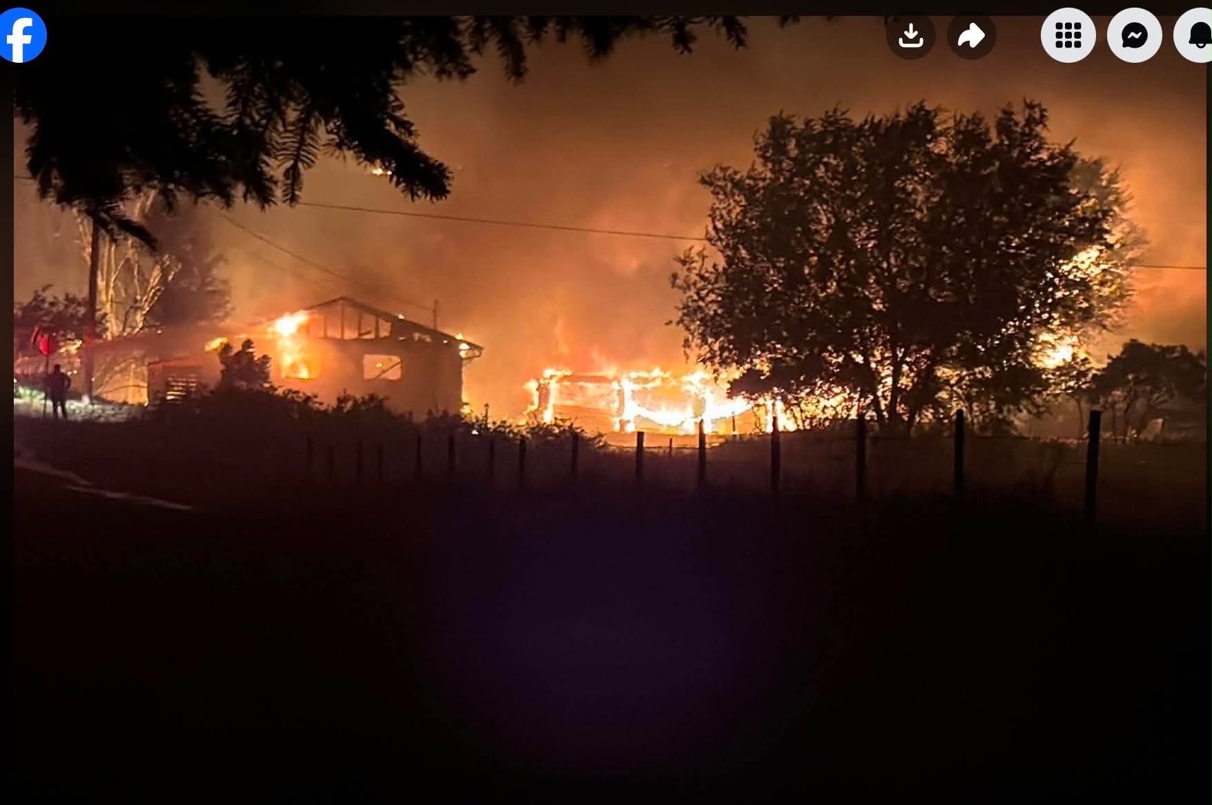 The Bald Range wildfire burns near Summerland.