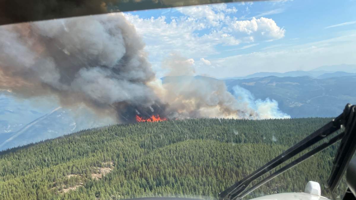 Wildfire north of Castlegar grows to 250 hectares