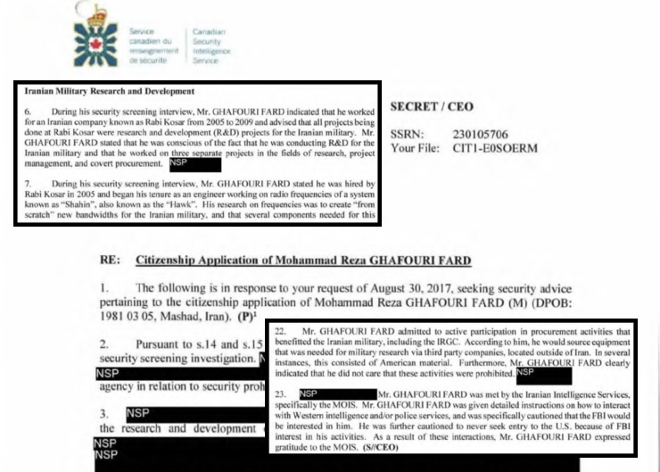 2023: Ghafouri has been trying to obtain citizenship since 2017, but was quickly flagged during security screening. Click on right to advance timeline.