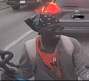The Winnipeg Police Service shared three pictures of a person of interest in connection to a downtown bike theft in late July.