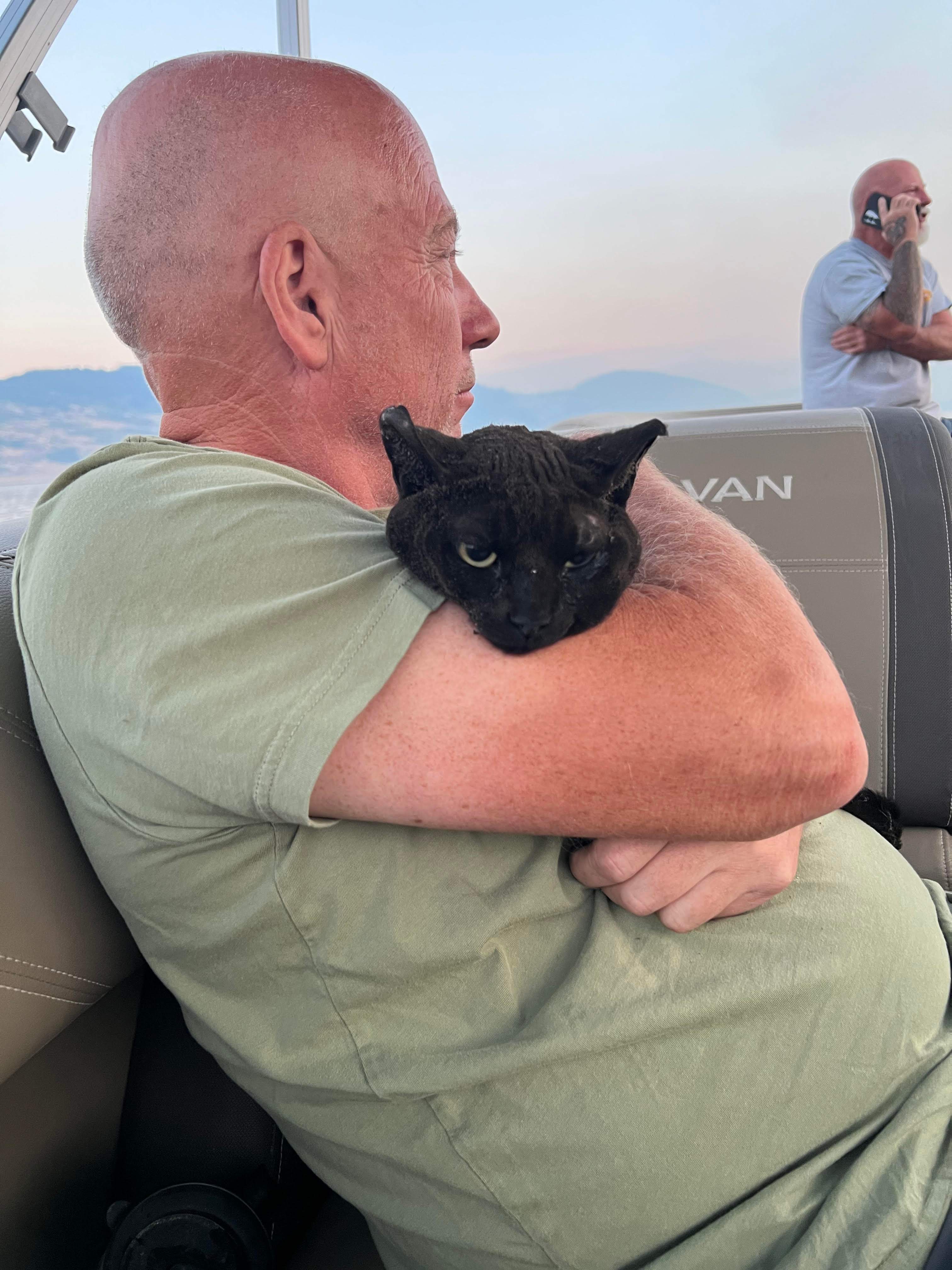 B.C. cat found on dock after Bradley Creek wildfire, burned and alone