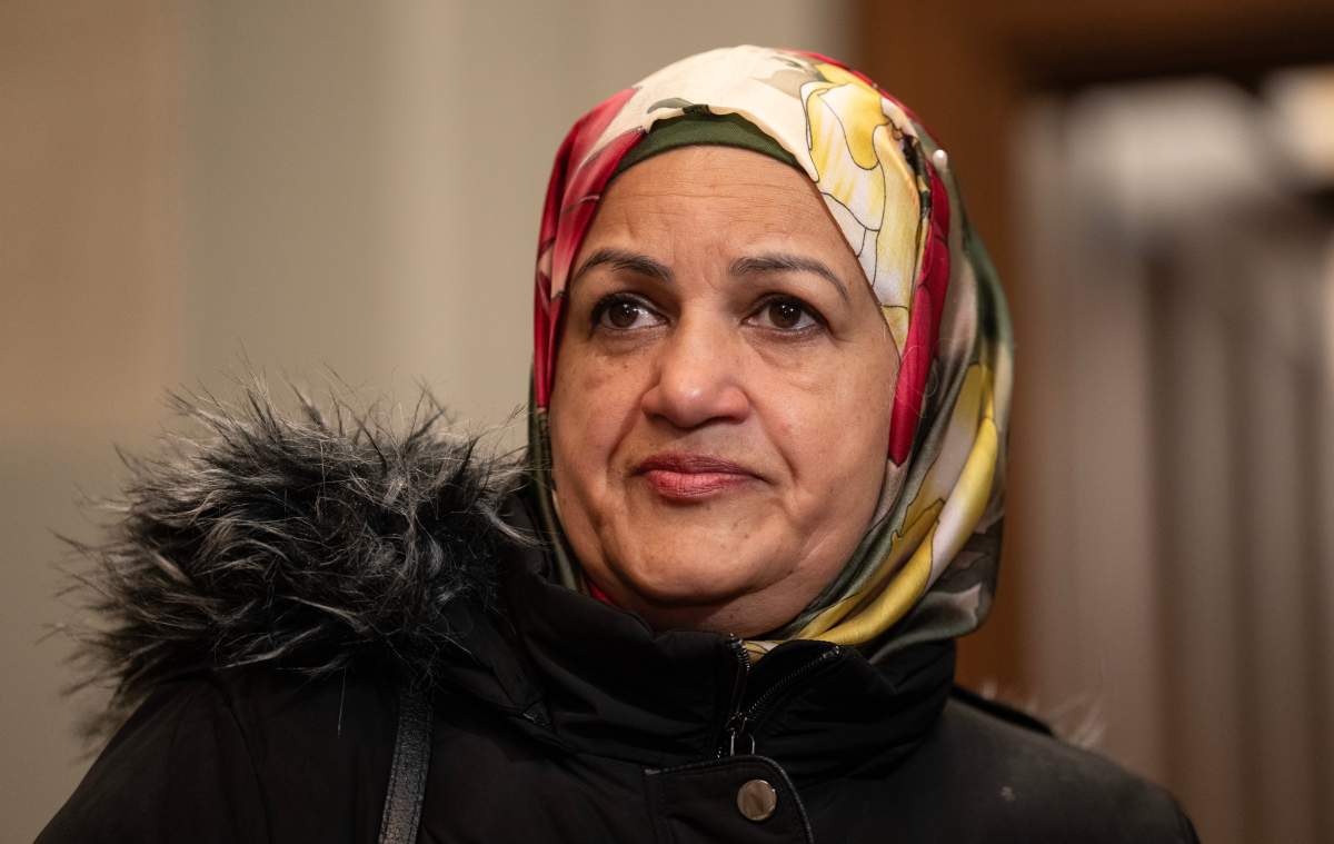 Liberal MP for Scarborough Centre Salma Zahid speaks with reporters about the International Court of Justice ruling on Israel before attending caucus, in Ottawa, Friday, Jan. 26, 2024. 
