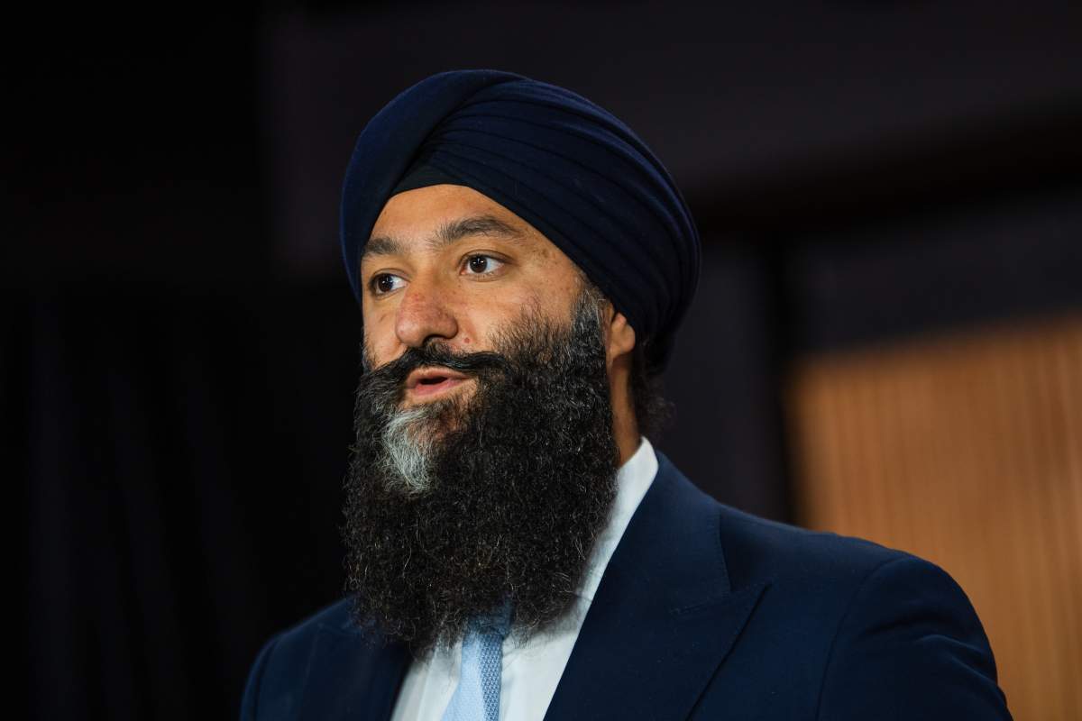 Ontario Minister of Transportation Prabmeet Singh Sarkaria speaks at a press conference at Queen’s Park in Toronto, on Monday, Oct. 20, 2025. 