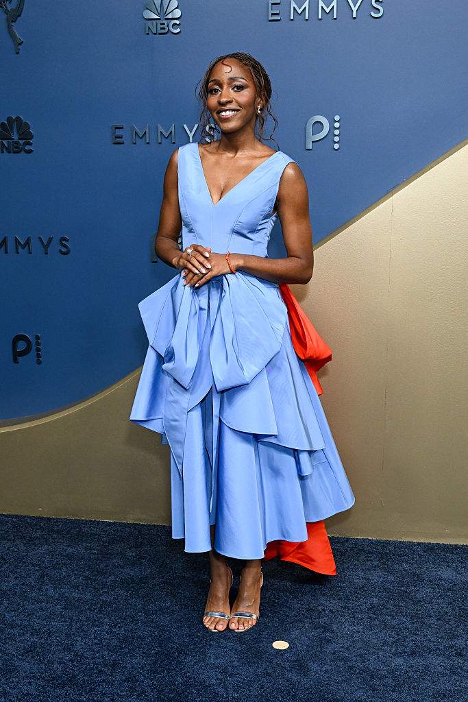 Ayo Edebiri at the 78th Emmy Awards held at Peacock Theater on September 14, 2026 in Los Angeles, California.