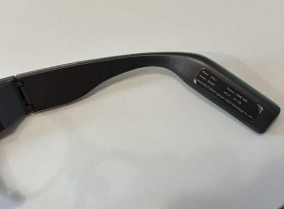 FILE – A photo provided by Health Canada in a notice from Thursday shows the inside arm of recalled AI smart glasses.
