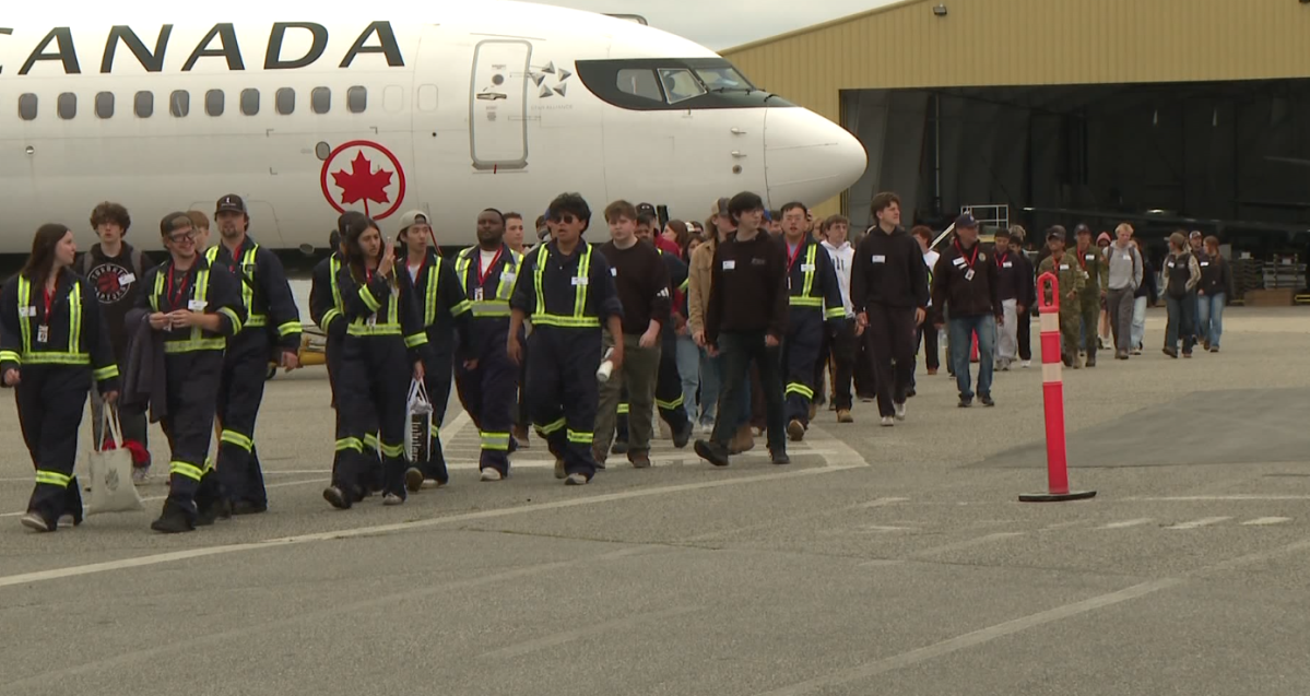 Young people, some who have just graduated high school and others currently attending Okanagan College, are being presented with their options for becoming aircraft mechanics after they graduate, either in the civilian sector or through the military.
