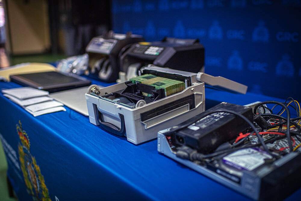 Evidence in a cocaine trafficking investigation is displayed by RCMP.