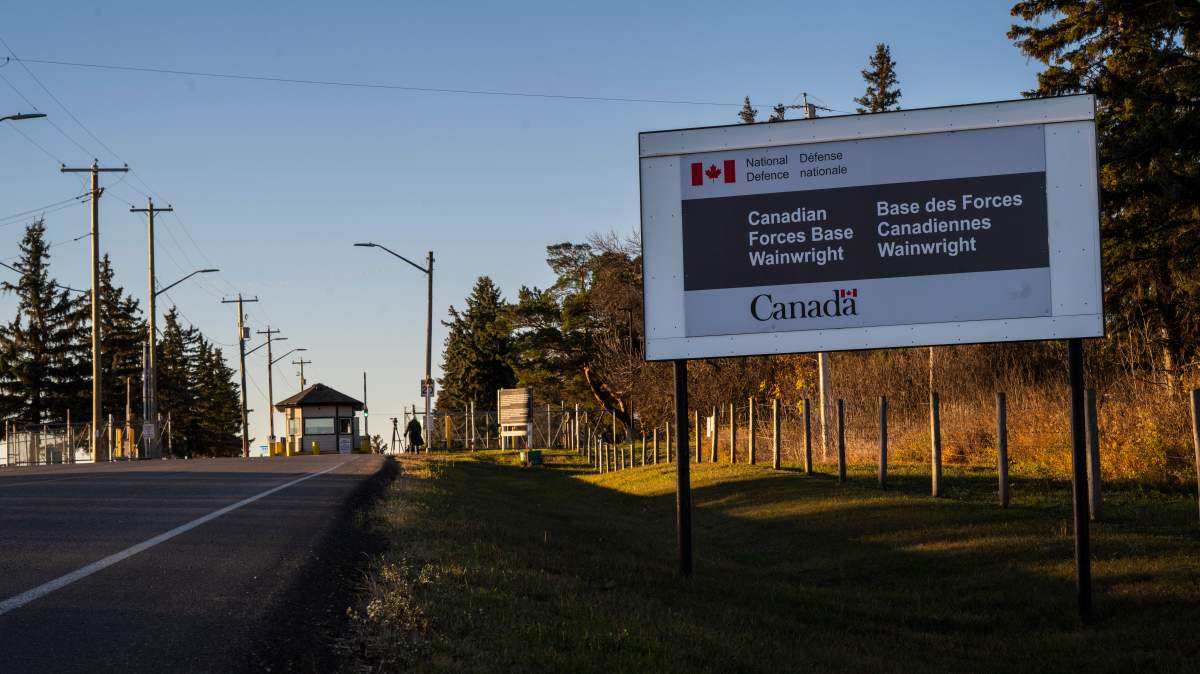 The town of Wainwright following multiple deaths after a fire at CFB Wainwright Alta., on Sunday, Oct. 18, 2026.