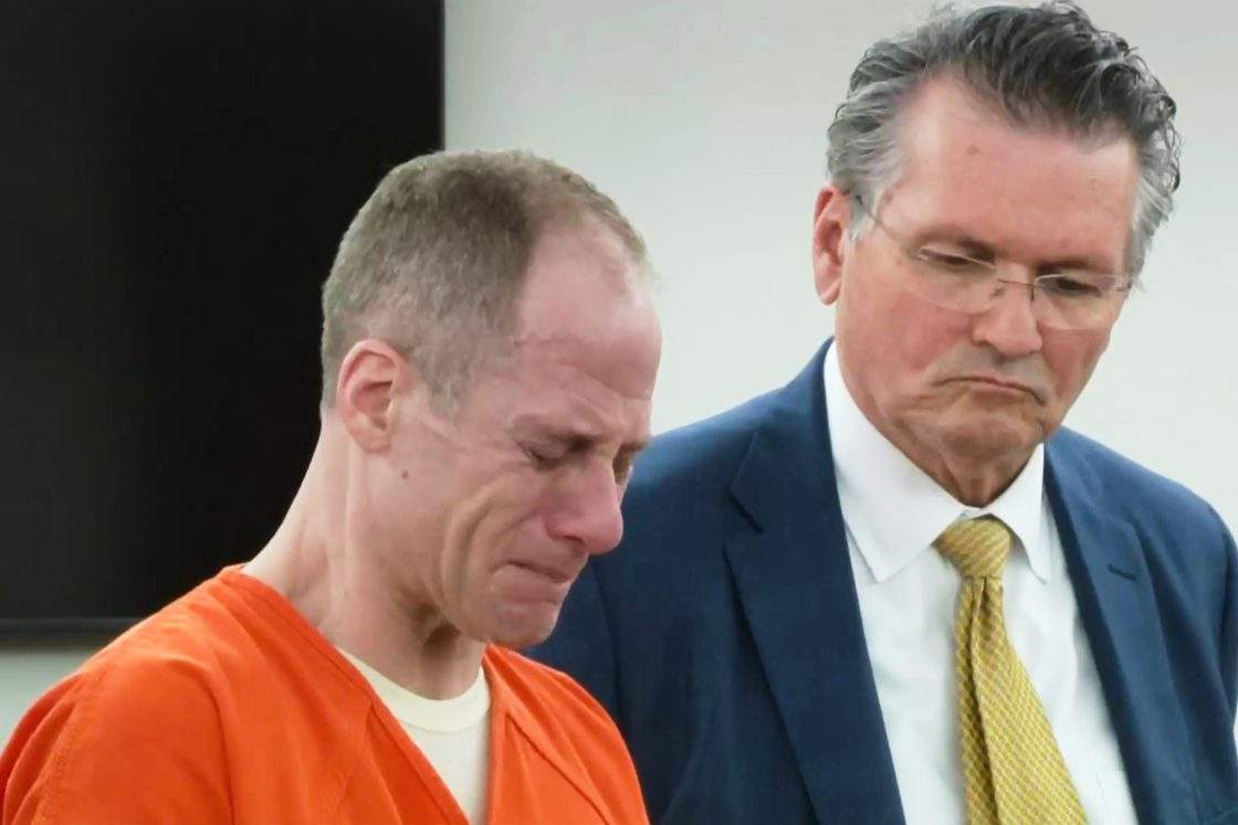 This image, taken from video, shows Caleb Flynn reading his statement to the court before being sentenced on Monday, Oct. 5, 2026, in Troy, Ohio.