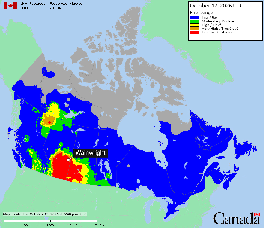 Wainwright fire burned for hours as volatile weather closed in ...