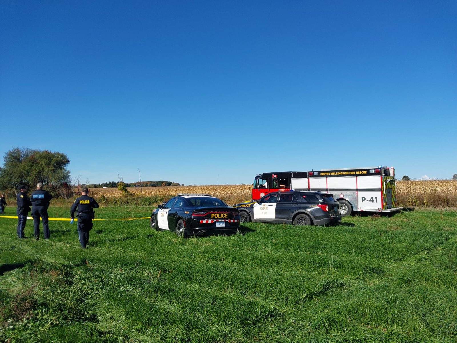 Police investigate small plane crash in field near Fergus, Ont.